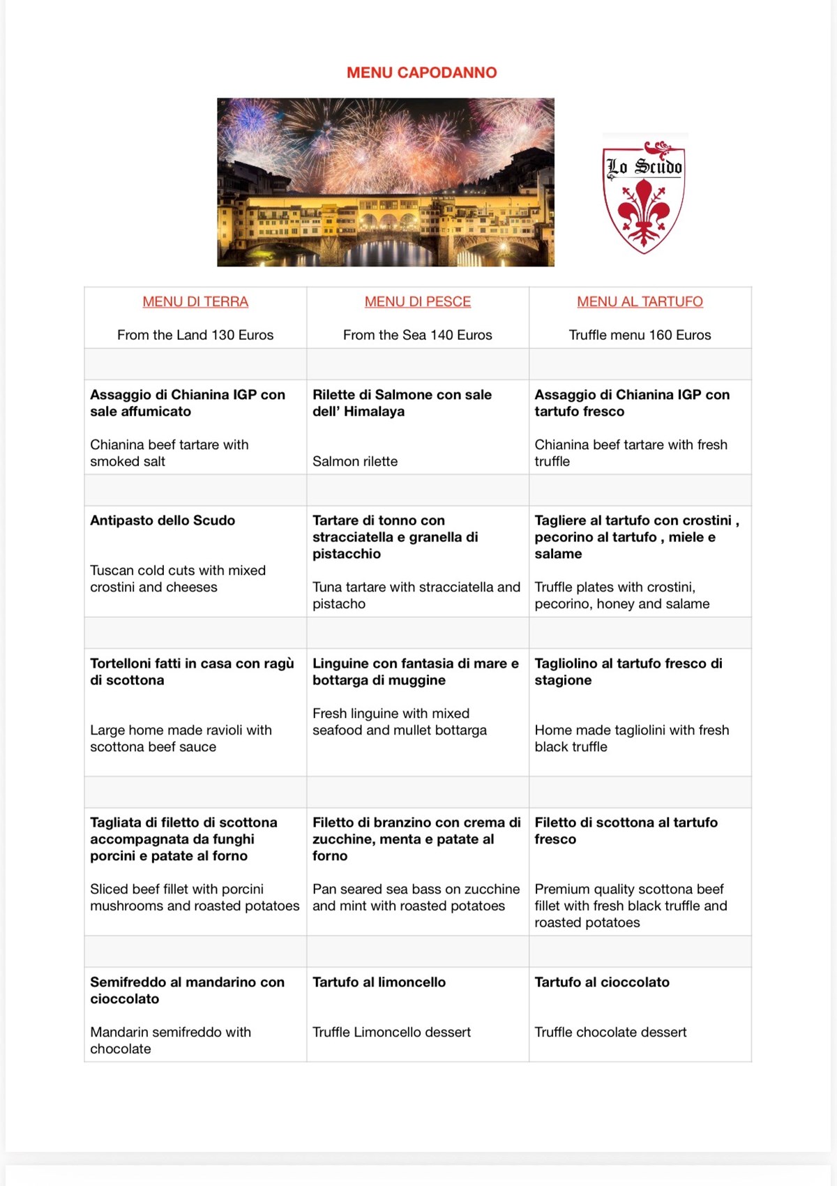 Our 3 different menus for this special night with us ⚜️